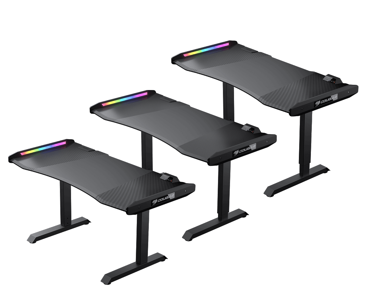 COUGAR Mars Pro 150 GAMING DESK RGB button x 1 · USB 3.0 Type-C x1 · USB 3.0 Dimensions, 30.35 x 60.35 x 29.53 inches