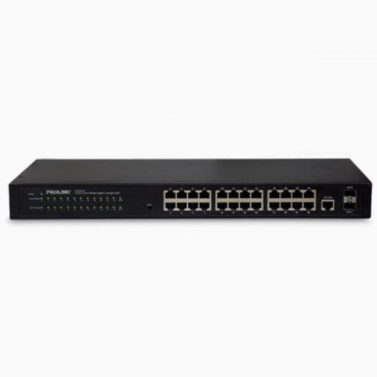PROLINK 24-PORT 10 100 1000MBPS GIGABIT L2 MANAGED SWITCH CONFIGURABLE DESKTOP RACK MOUNTABLE